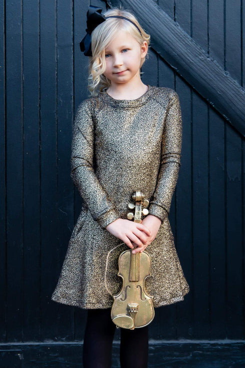 Darling Dress - Gold Crystal - Girls